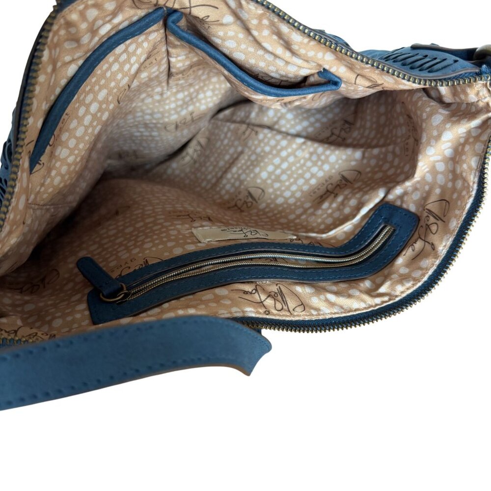 Elle Jae Gypset Palomina Crossbody Hobo Shoulder Bag Blue Gypsy Hippie Braided - Picture 6 of 9